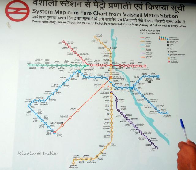 新德里地铁线路图 新德里地铁