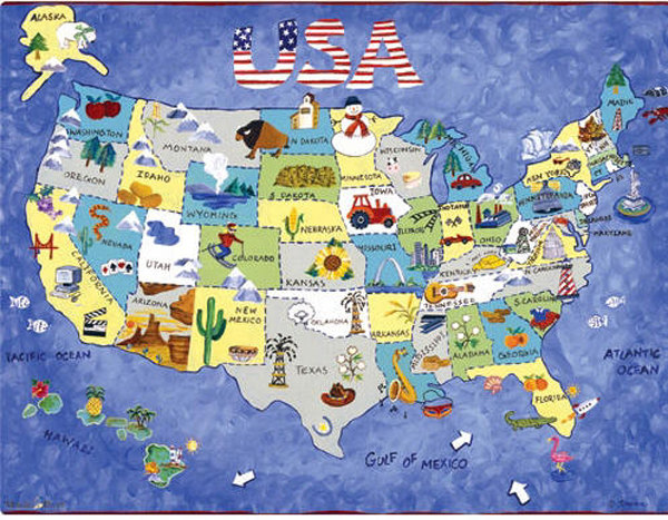 usa map-全美特色