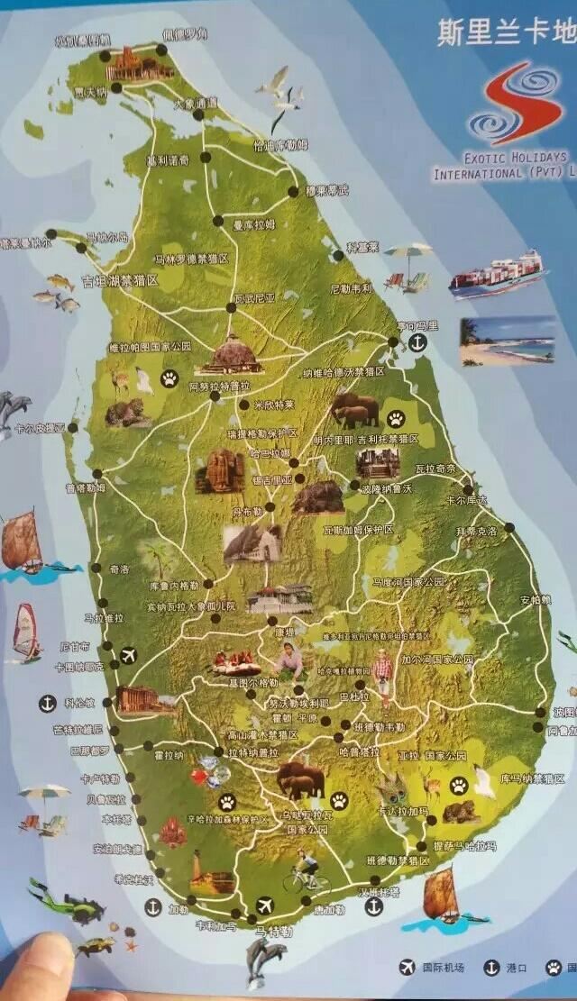 斯里兰卡地图上