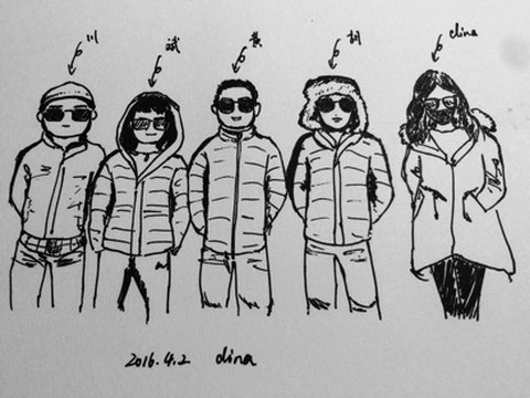 很遗憾木有全家福,那就涂一张充数吧~墨镜五人组是不是酷酷哒?