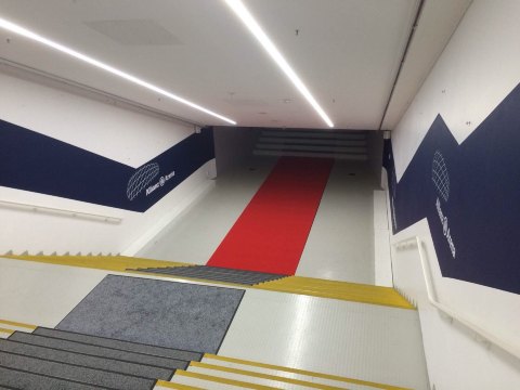 但是我们的票是不能够去草皮上的,教练技术区也不行,哎. 安联球场