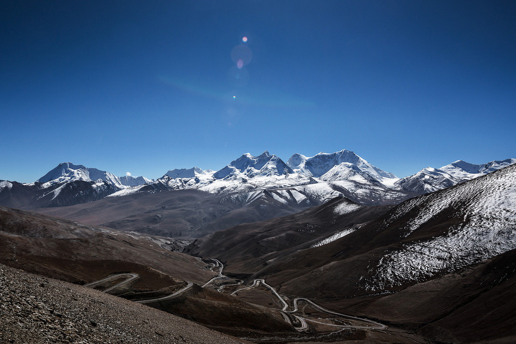 返回途中,從埡口再拍一次庫拉崗日雪山.