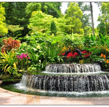 一进园的花坛喷泉